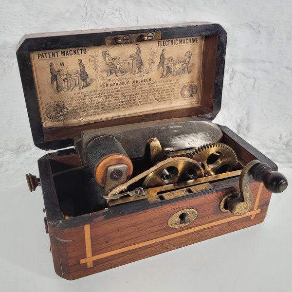 Rare Antique Minature Magneto Electric Device / Magneto Electric Machine for Nervous and Other Diseases / Quack Medicine