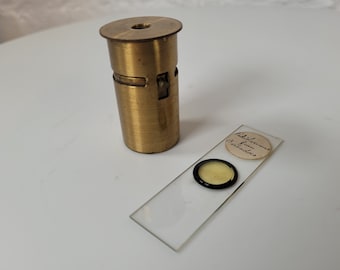 24 lames de microscope antiques et vintage / lames de microscope dans une  boîte / collection de lames de microscope -  France