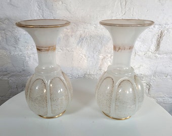 Victorian Milk Glass Vases / A Pair of Victorian Milk Glass Vases / Antique Vases / Antique Milk Glass / Milk Glass