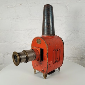 Antique Magic Lantern / Tin Magic Lantern / Antique Tin Toy