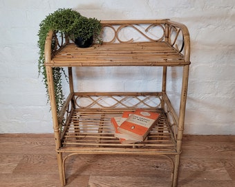 Vintage Bamboo Table Unit / Vintage Bamboo / Bamboo Table / Bamboo Bedside Cabinet / Bamboo Home Decor