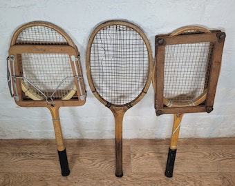 Vintage Tennis Rackets in Wooden Racket Press