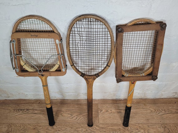 Raquetas de tenis antiguas en prensa de raquetas de madera Etsy