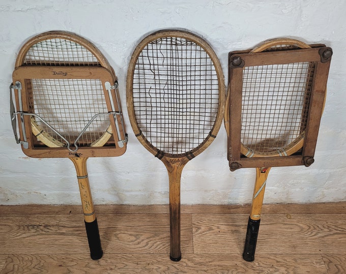 Vintage Tennis Rackets in Wooden Racket Press