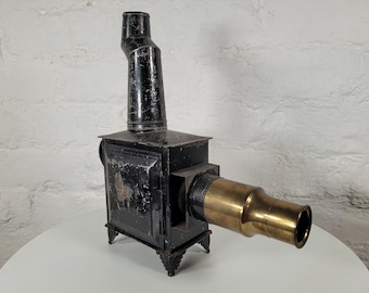 Antique Magic Lantern / Tin Magic Lantern / Antique Tin Toy