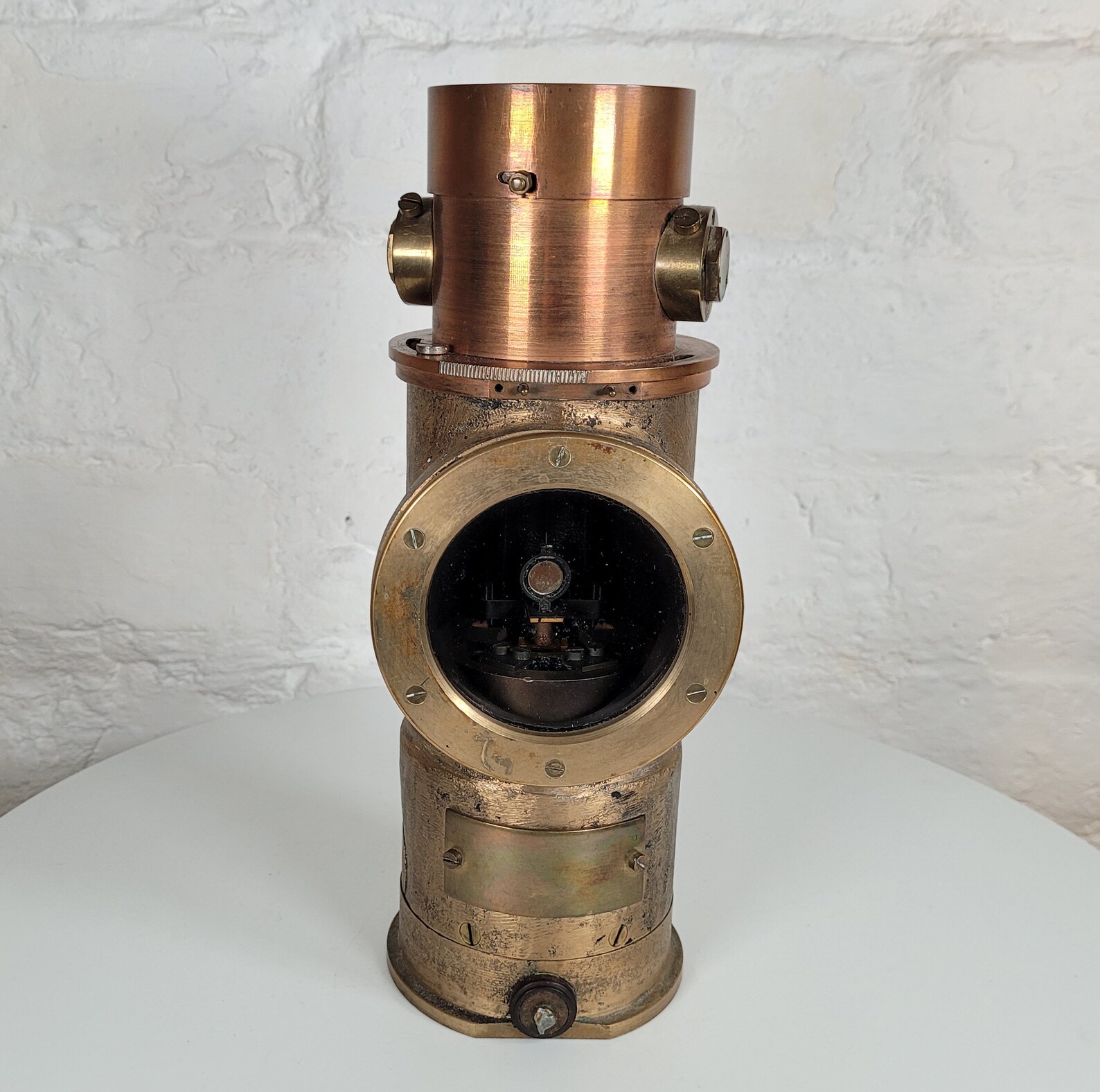 Heavy Antique Brass Galvanometer / Antique Mirror Galvanometer Etsy