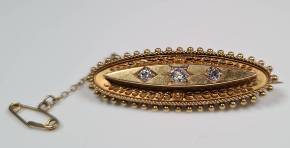 Spectacular Victorian 15ct Gold and Diamond Bague… - image 2
