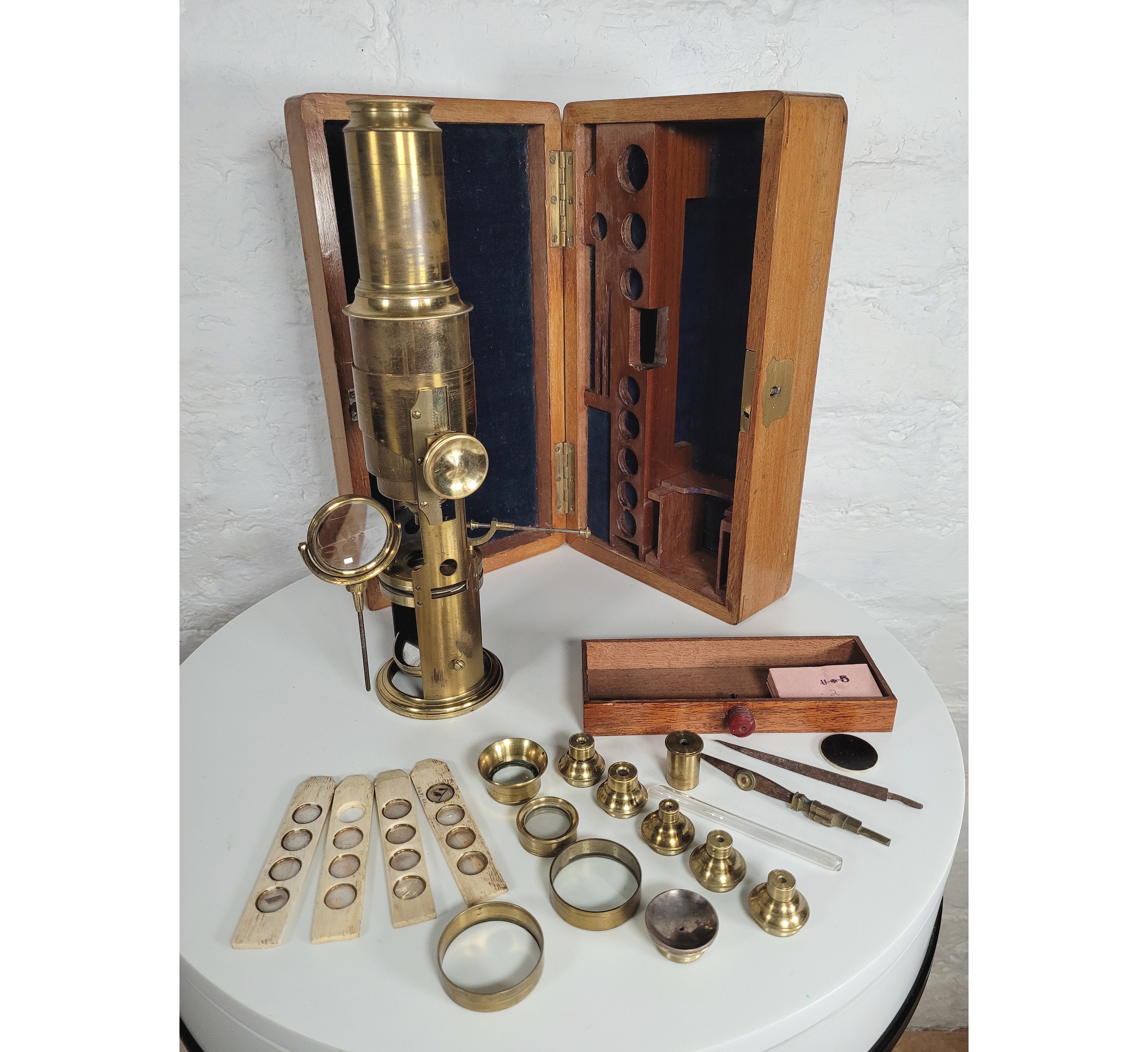 Antique Victorian Barrel Microscope / Antique English Drum Etsy