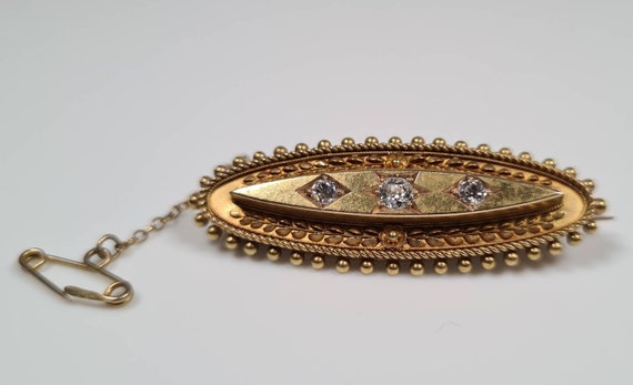 Spectacular Victorian 15ct Gold and Diamond Bague… - image 4