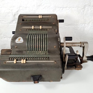 Antique Block and Anderson Brunsviga Model 20 Mechanical Calculator / 1920&#39;s Accountancy Tool / Antique Calculator / Pinwheel calculator