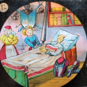 7 Antique Magic Lantern Slides / Magic Lantern Slides / Scenic Magic Lantern Slides /