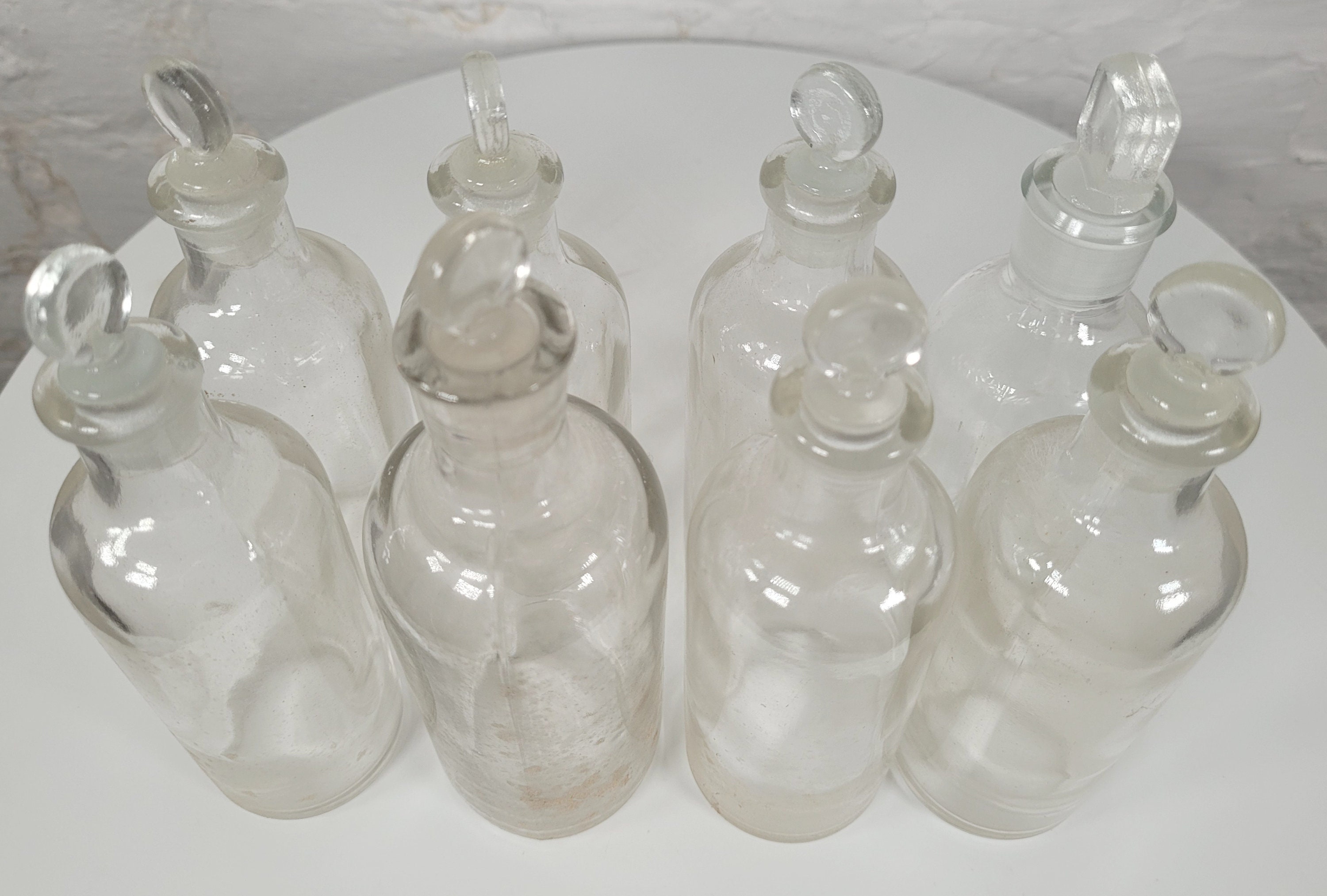 アンティークガラス瓶8個のコレクション / 薬瓶 / アンティークボトル