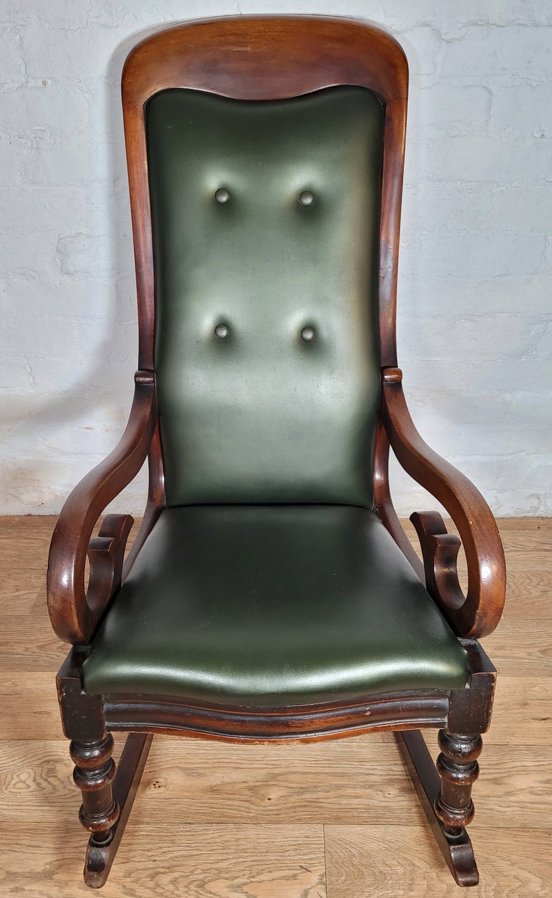 Antique Victorian Mahogany Rocking Chair / Antique Nursing Chair ...