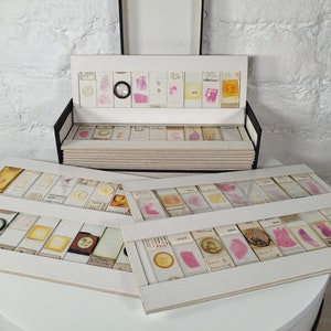 108 Antique and Vintage Microscope Slides / Microscope Slides in Box / Microscope Slide Collection