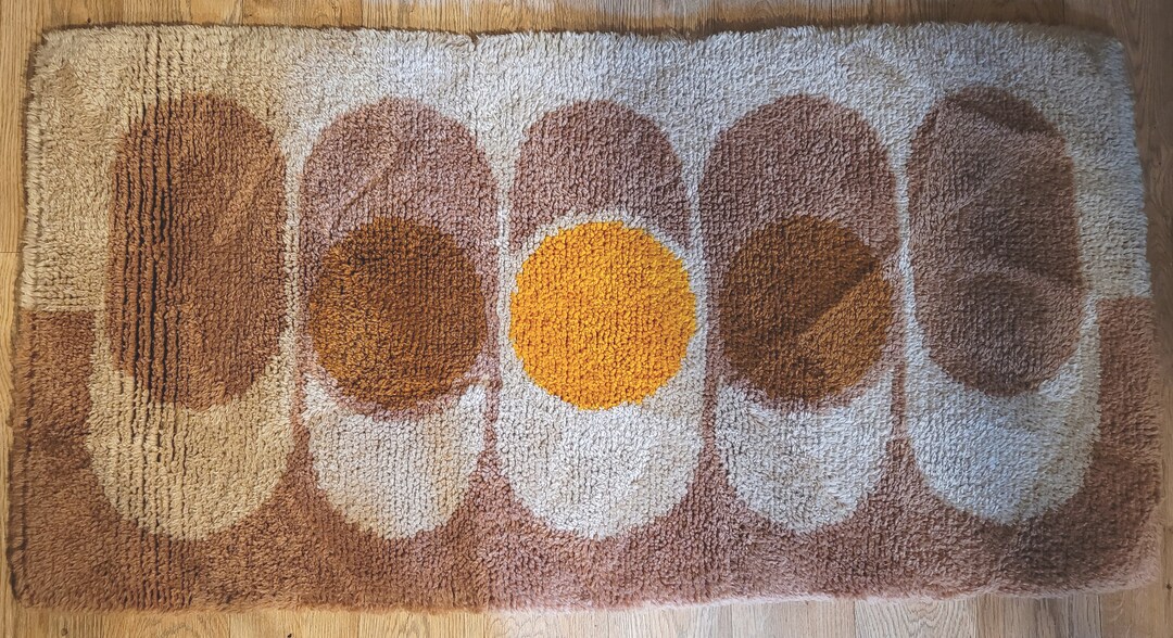 Vintage Mid-century Rug / 1960's Rug / Mid Century Modern Rug / Retro ...