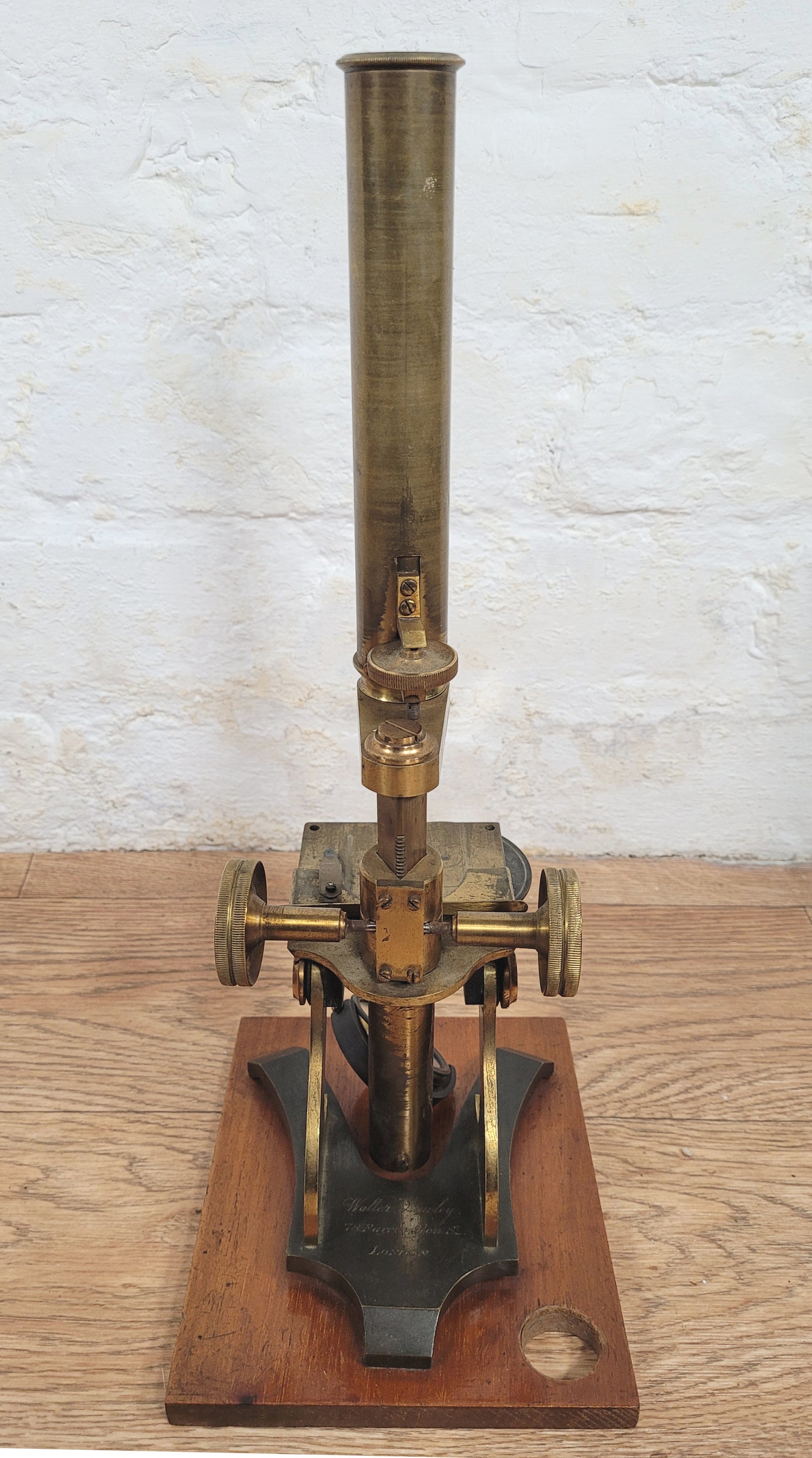 Antique Microscope / Victorian Brass Bar-limb Microscope With ...