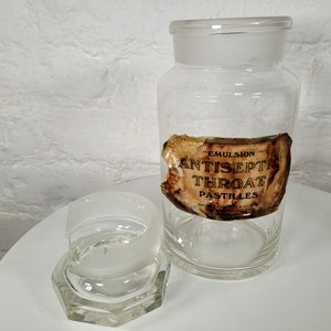 Antique Glass Apothecary Jar / Antique Pharmacy Bottles / Antique Glass