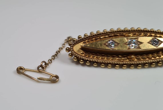 Spectacular Victorian 15ct Gold and Diamond Bague… - image 3