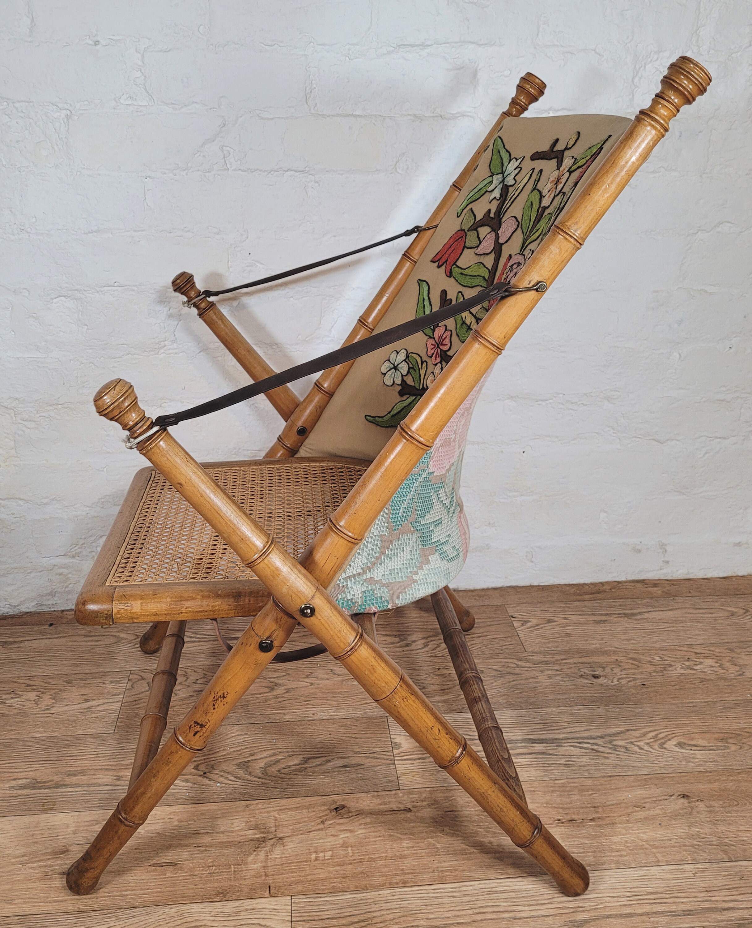 Antique folding campaign sales chair