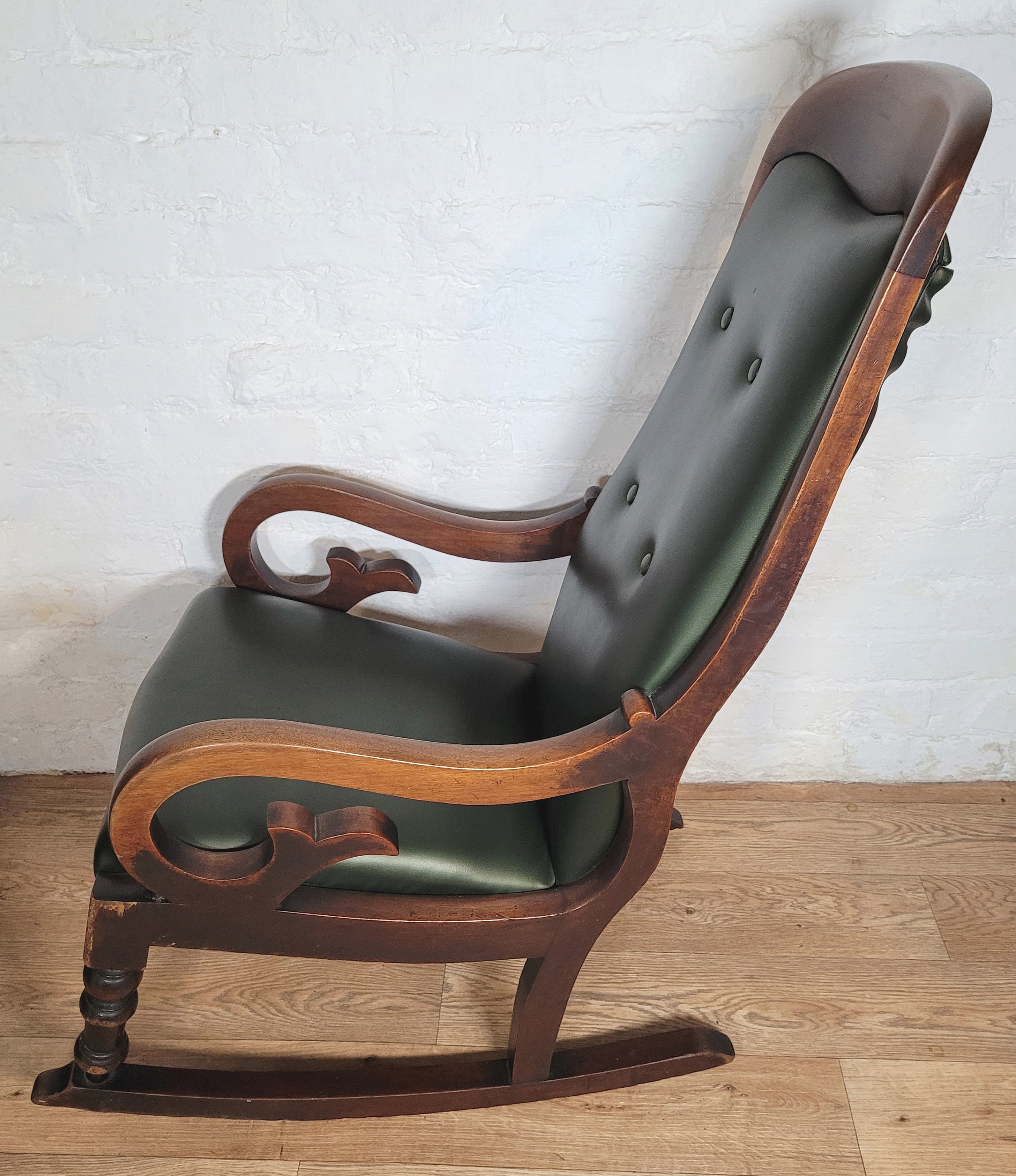 Antique Victorian Mahogany Rocking Chair / Antique Nursing Chair ...