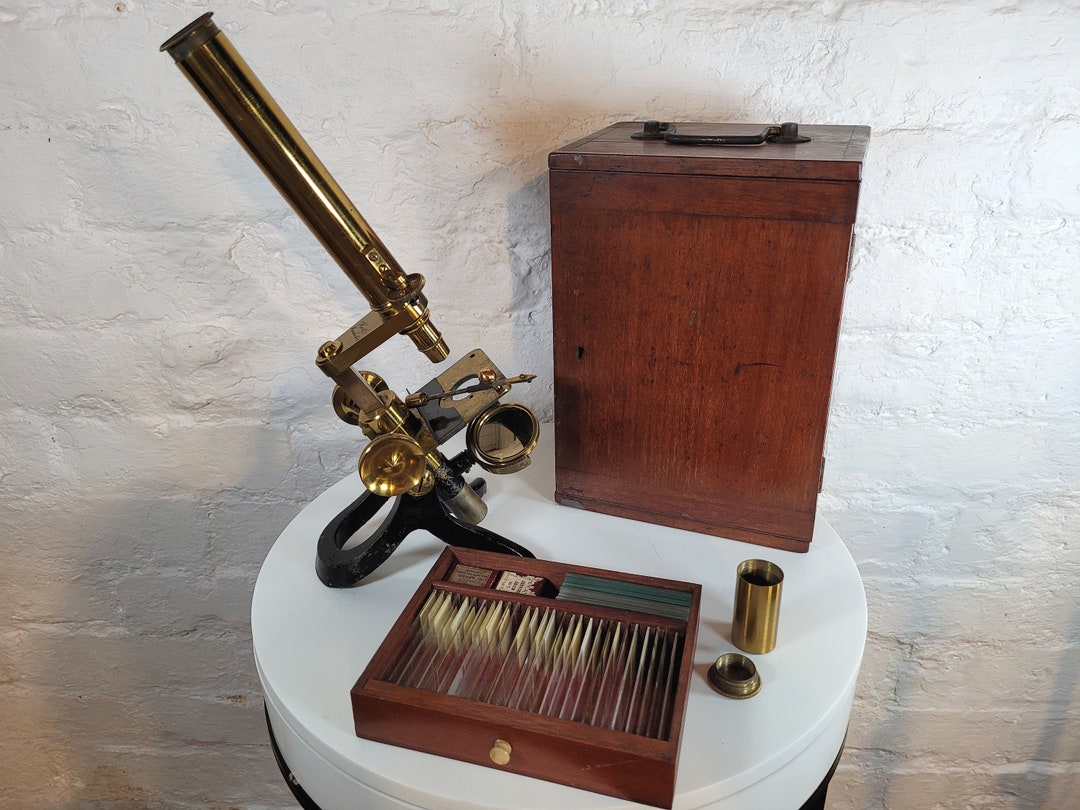 Antique Brass Microscope by Hart of Manchester / Bar-limb Microscope ...
