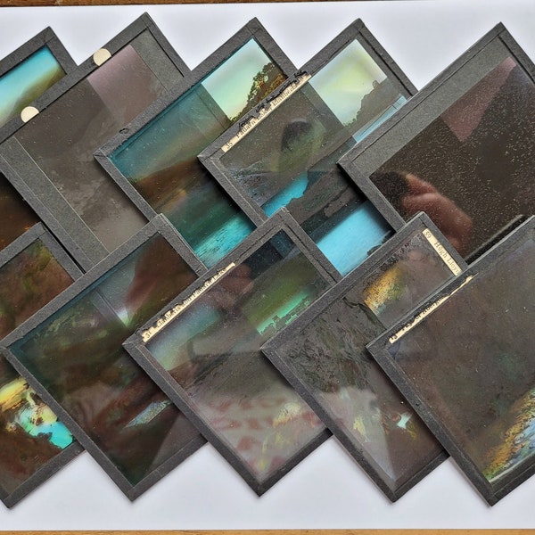 10 Antique Magic Lantern Slides / Magic Lantern Slides / Scenic Magic Lantern Slides / Rivers and Lakes