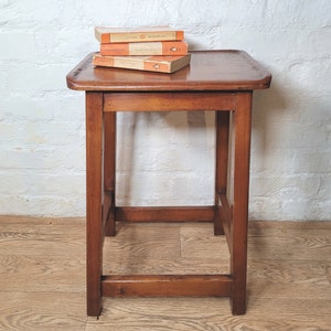 Antique Pine Kitchen Stool / Antique 1920&#39;s Stool