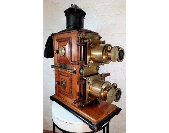 Exceptionally Rare Antique Biunial Magic Lantern / Victorian Magic