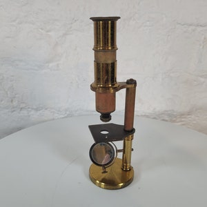 Antique Brass Student Microscope / Antique Microscope / Victorian Microscope