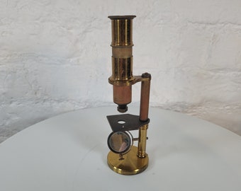 Antique Brass Student Microscope / Antique Microscope / Victorian Microscope