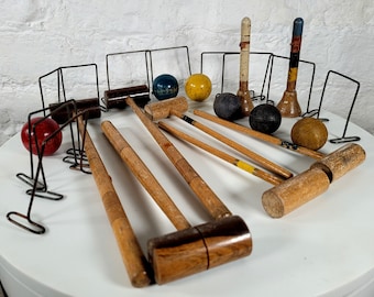 Vintage Table Croquet Set / Lawn Croquet / Vintage Games / Miniature Games