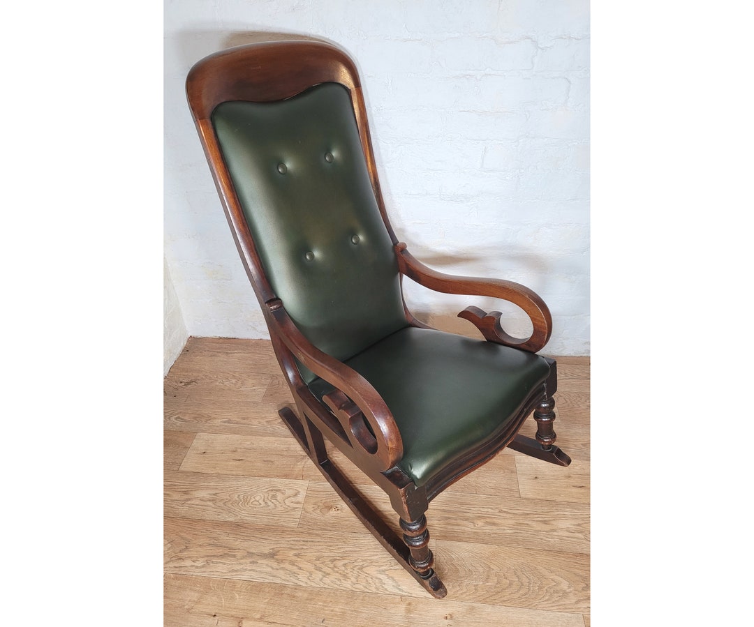 Antique Victorian Mahogany Rocking Chair / Antique Nursing Chair ...