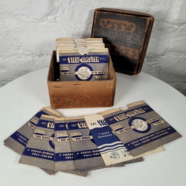 Collection of Vintage Viewmaster Reels in Original Packaging /Stereoscopic Reels / Seven More Wonders of the World / 3d