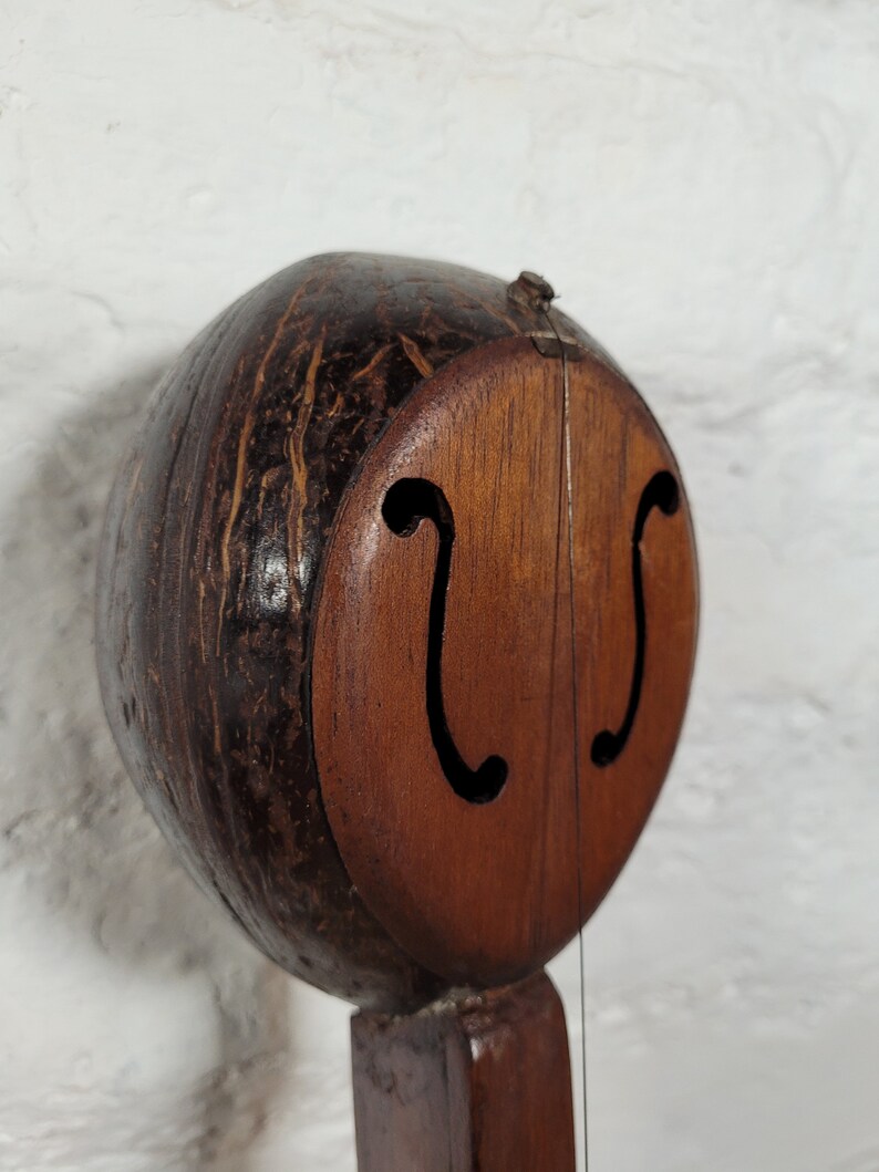Vintage Mid Century Coconut Guitar / Vintage Single String Guitar / One