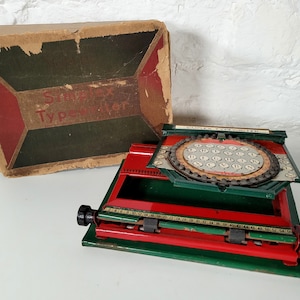 Antique Simplex Model A Typewriter in Original Box / Toy Typewriter / Antique Typewriter