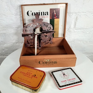Vintage Cigar Collector's Set / Tobacco Collector's Set with Clay Pipe