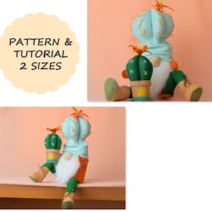 Cactus gnome Pdf Pattern/Sewing Cactus Gnome pdf/Sewing felt gnome Pdf/Pattern and tutorial gnome DIY/Cactus Gnome Diy Pdf Pattern