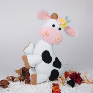Cow toy pattern download/Cow fawn pattern pdf/Felt stuffed cow tutorial/Instant download felt cow stuffed/Felt stuffed cow toy pattern