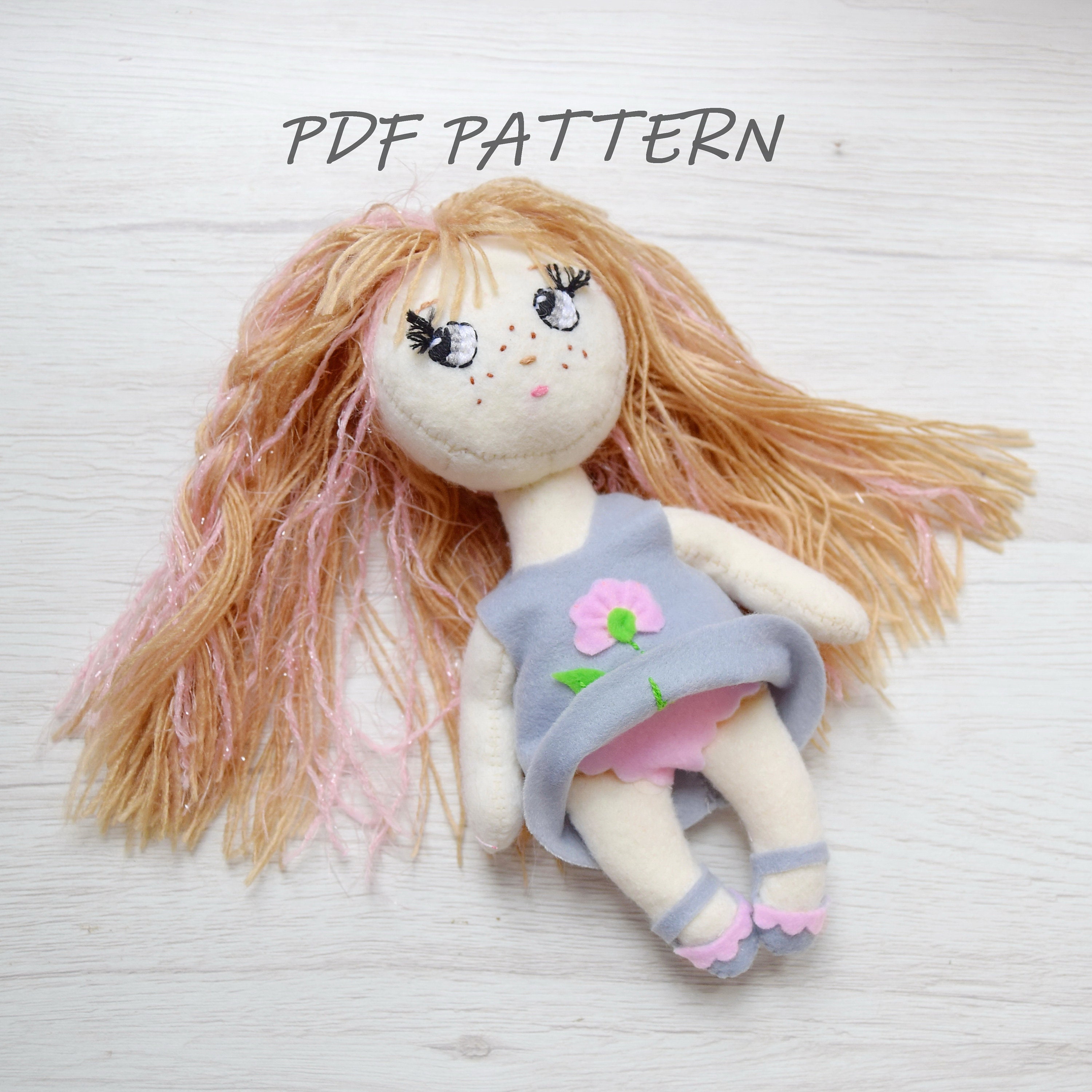 Pocket Puppet Felt Doll Pattern/sewn Felt Doll Pattern/diy Etsy