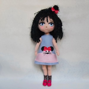 Textile doll pattern tutorial/Fabric doll pattern/Skin fabric stuffed doll DIY/Tutorial and pattern sewn doll/Textile doll pdf pattern