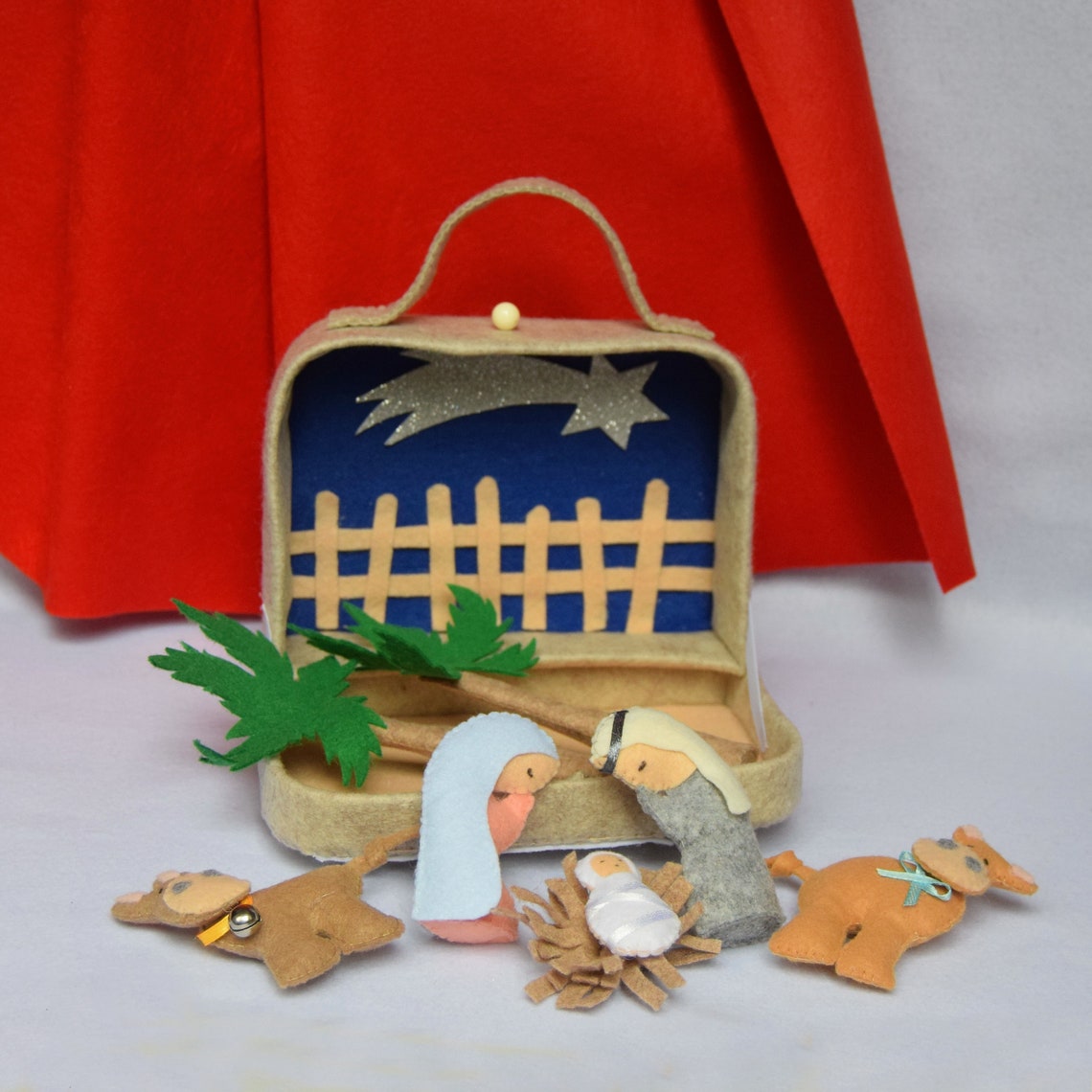 Kit Diy nativity in suitcase/Sewing kit Diy felt nativity/Kit Etsy