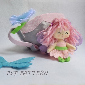 Fairy felt doll Pdf/Sewn fairy felt doll Pdf/Felt fairy doll in a cup Pdf/Soft doll with clothes Pdf/Toddler girl gift/Fairy stuffed doll