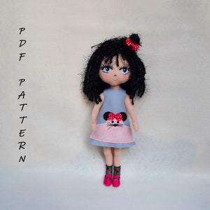 Textile doll pattern tutorial/Fabric doll pattern/Skin fabric stuffed doll DIY/Tutorial and pattern sewn doll/Textile doll pdf pattern