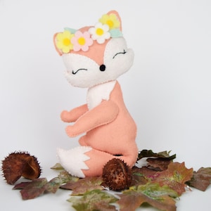 Fox toy pattern download/Felt fox pattern pdf/Felt stuffed fox tutorial/Instant download felt fox stuffed/Stuffed animal toy pdf/Fox pattern