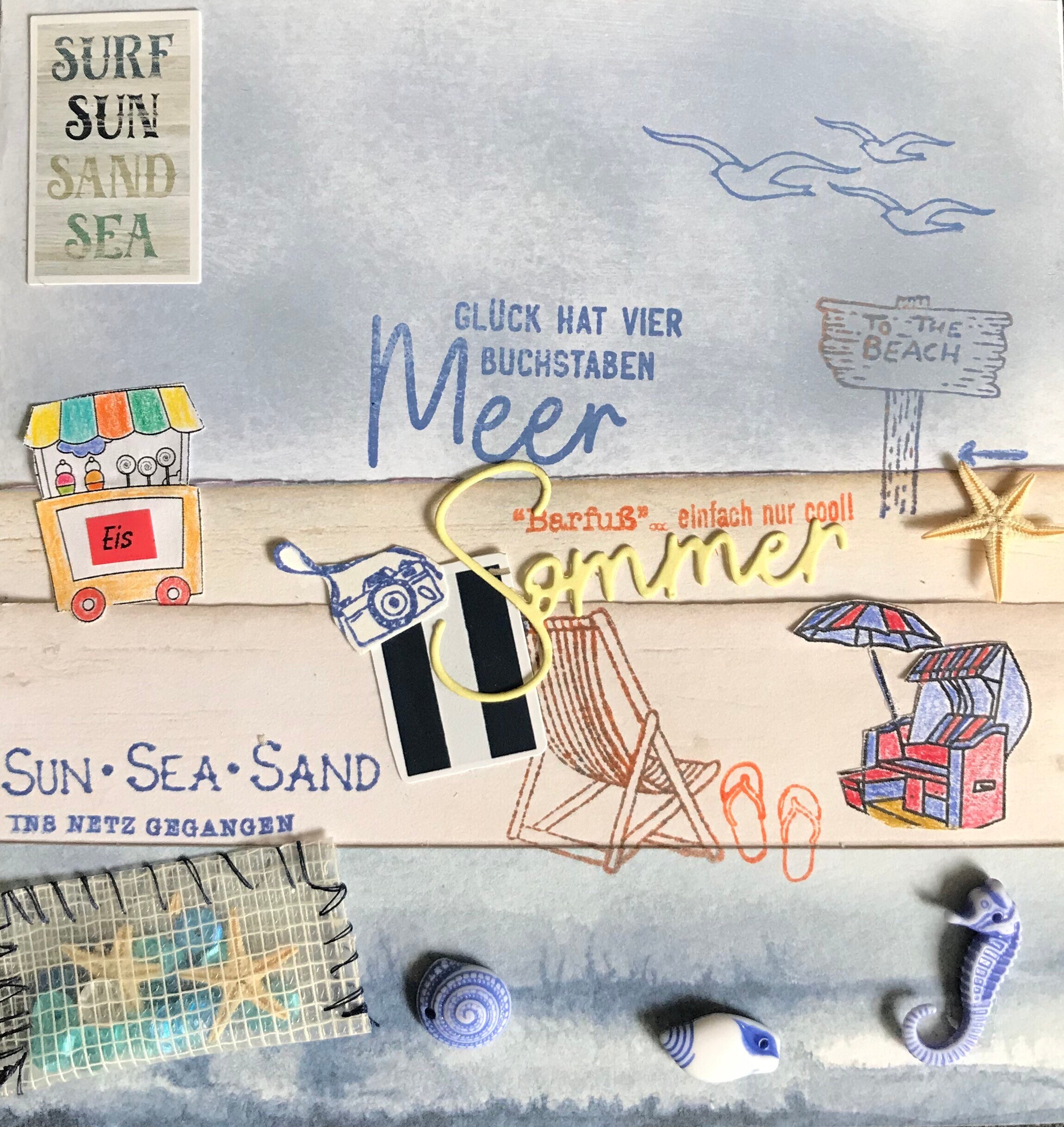 Sommer und Meer auch als Einladung für eine Einladung Tag am Etsy