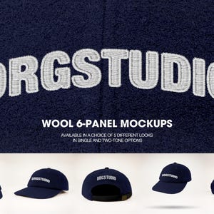 Wool 6-Panel Hat Cap Mockup