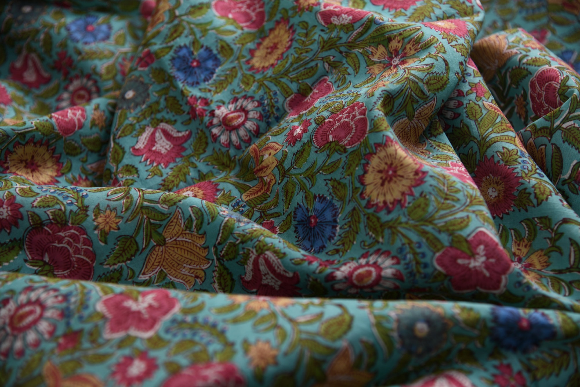 Echter Jaipur Block-Druck Baumwollstoff - Handgedruckt In Indien | 100% Baumwolle, 44 Zoll Breit | Perfekt Für Kleider & Wohnaccessoires