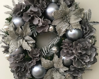 Hydrangea and Bauble Wreath