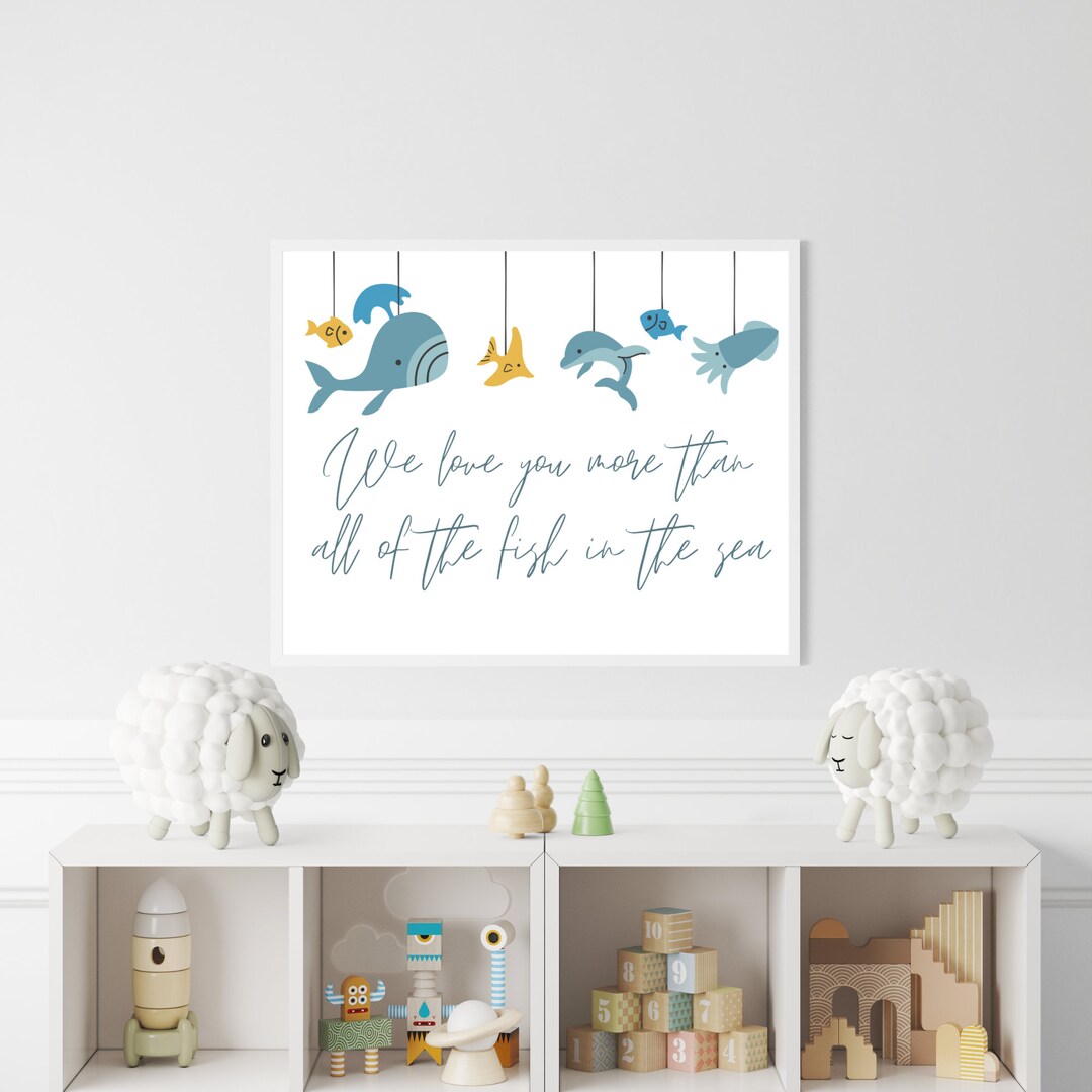 Ocean Nursery Wall Art Minimalistic Wall Art Digital Print Etsy