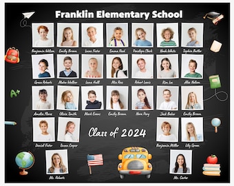 School Template Edit in Canva, School Class Photo, School Photo, School Photo Collage, Photo Template, Editable in Canva